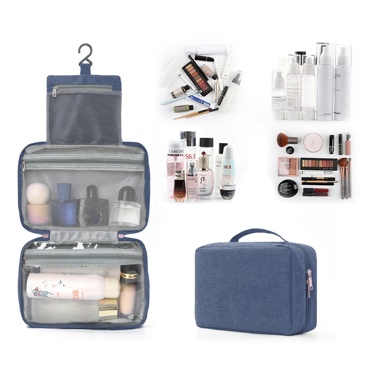 Portable Hanging Toiletry Bag with Dry Wet Compartments