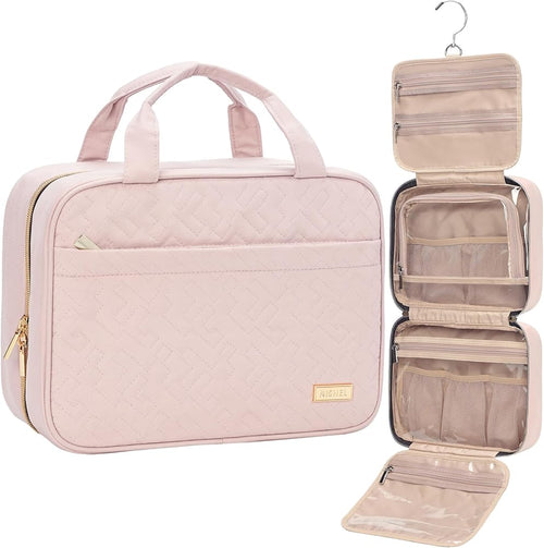 Portable Hanging Toiletry Bag with Dry Wet Compartments