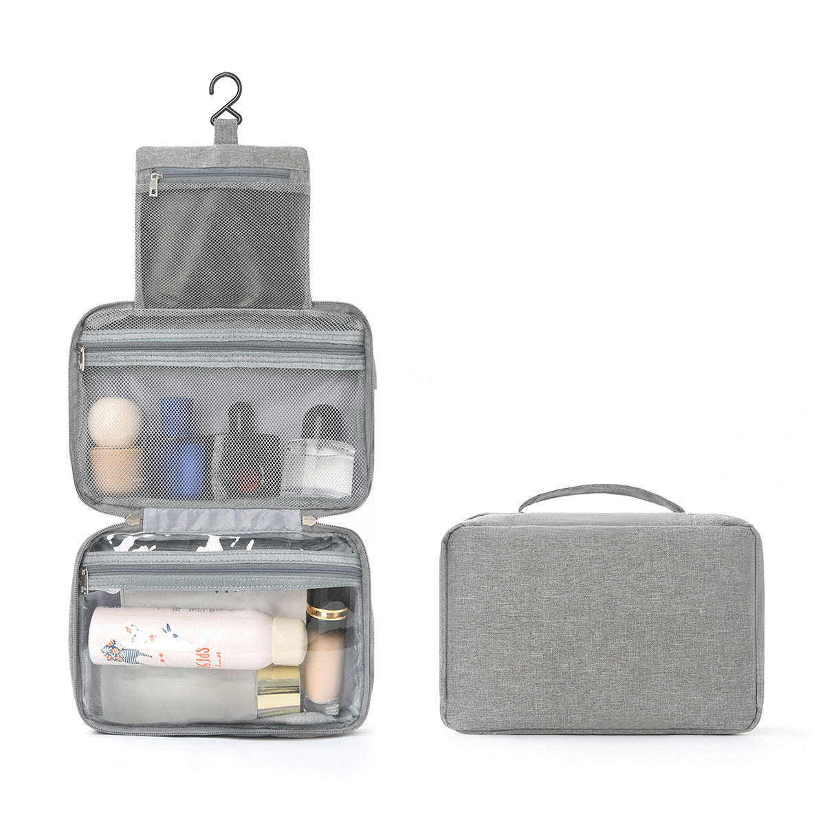 Portable Hanging Toiletry Bag with Dry Wet Compartments